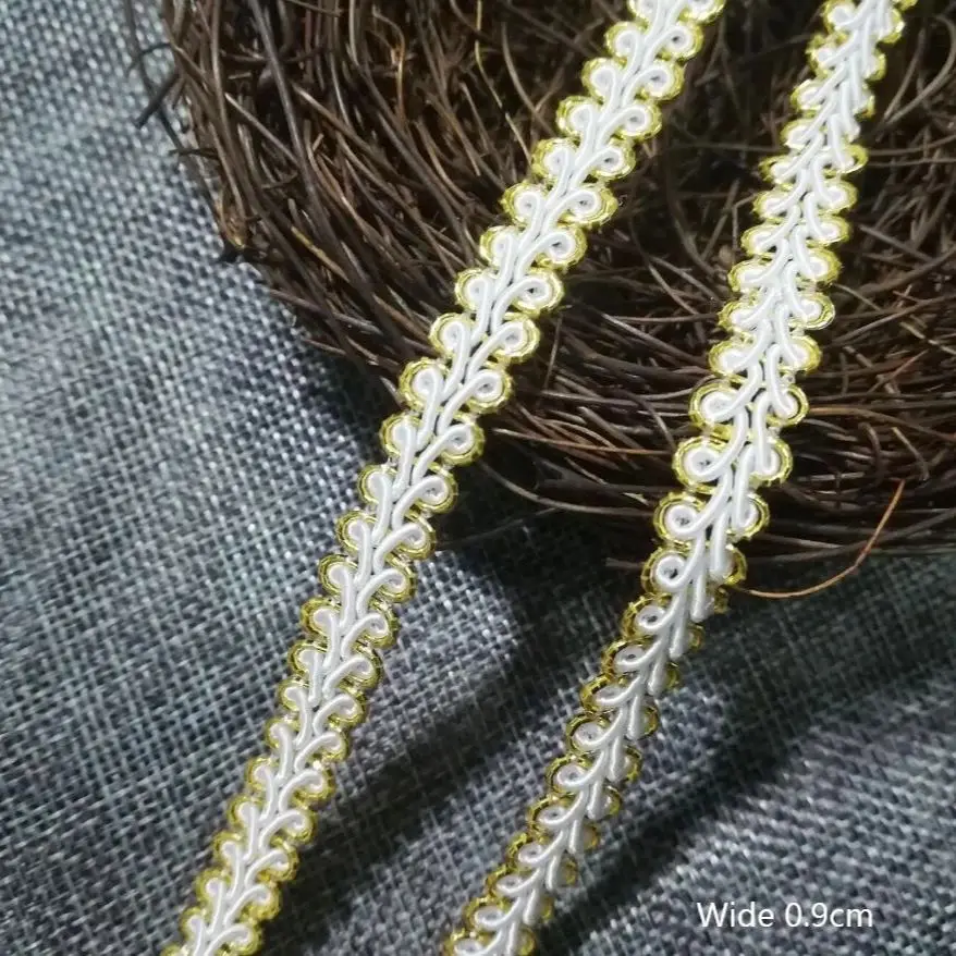 1 ярдов последние высокое качество расшитое золотистым кружевом ткань Гипюр