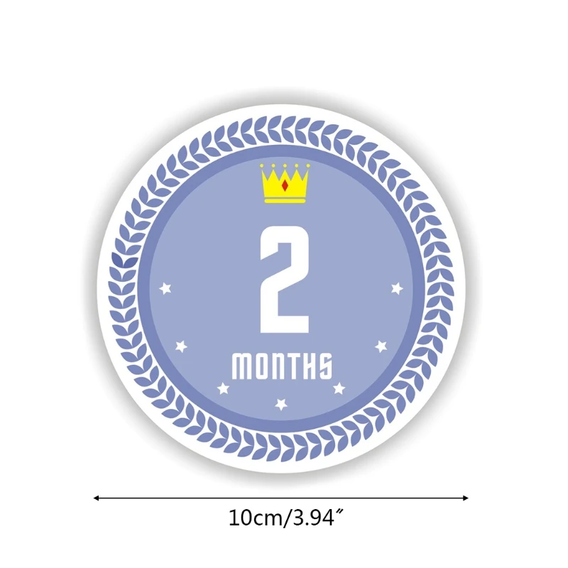 

12 Pcs/Set Baby Pregnant Monthly Stickers Round Memory Recording Milestone Sticker Newborn Growth Photo Photography Props