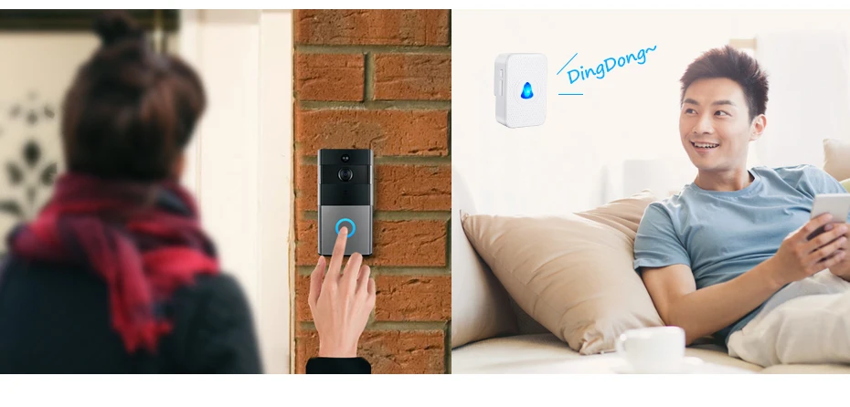 KERUI Tuya Smart Life беспроводной WiFi видеодомофон дверной звонок 2MP 1080P телефонный звонок Дверной звонок Домашняя безопасность камера ночного видения