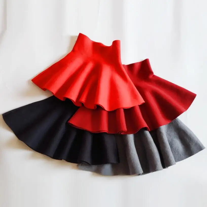 Осенне-зимняя трикотажная юбка для маленьких девочек принцессы с жемчугом