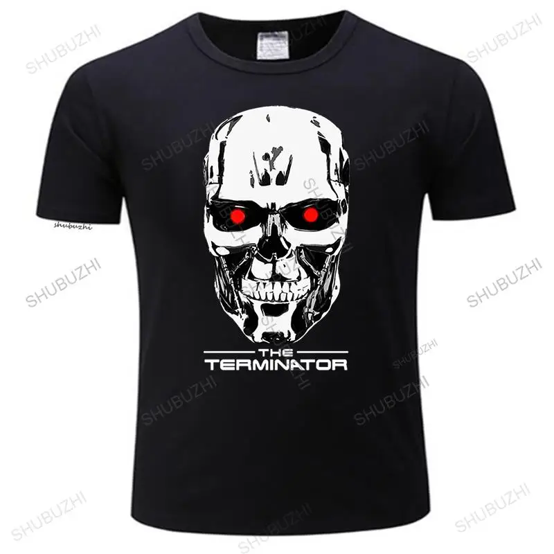 

Male Terminator 2 T Shirt Men Arnold Schwarzenegger Robot Skull T-shirt 1980'S Fashion Skeleton funny printed Tees bigger size