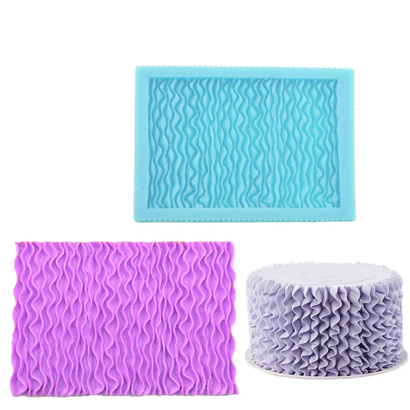 Романтические волны силиконовые формы плиссированные юбки торт плесень рюшами