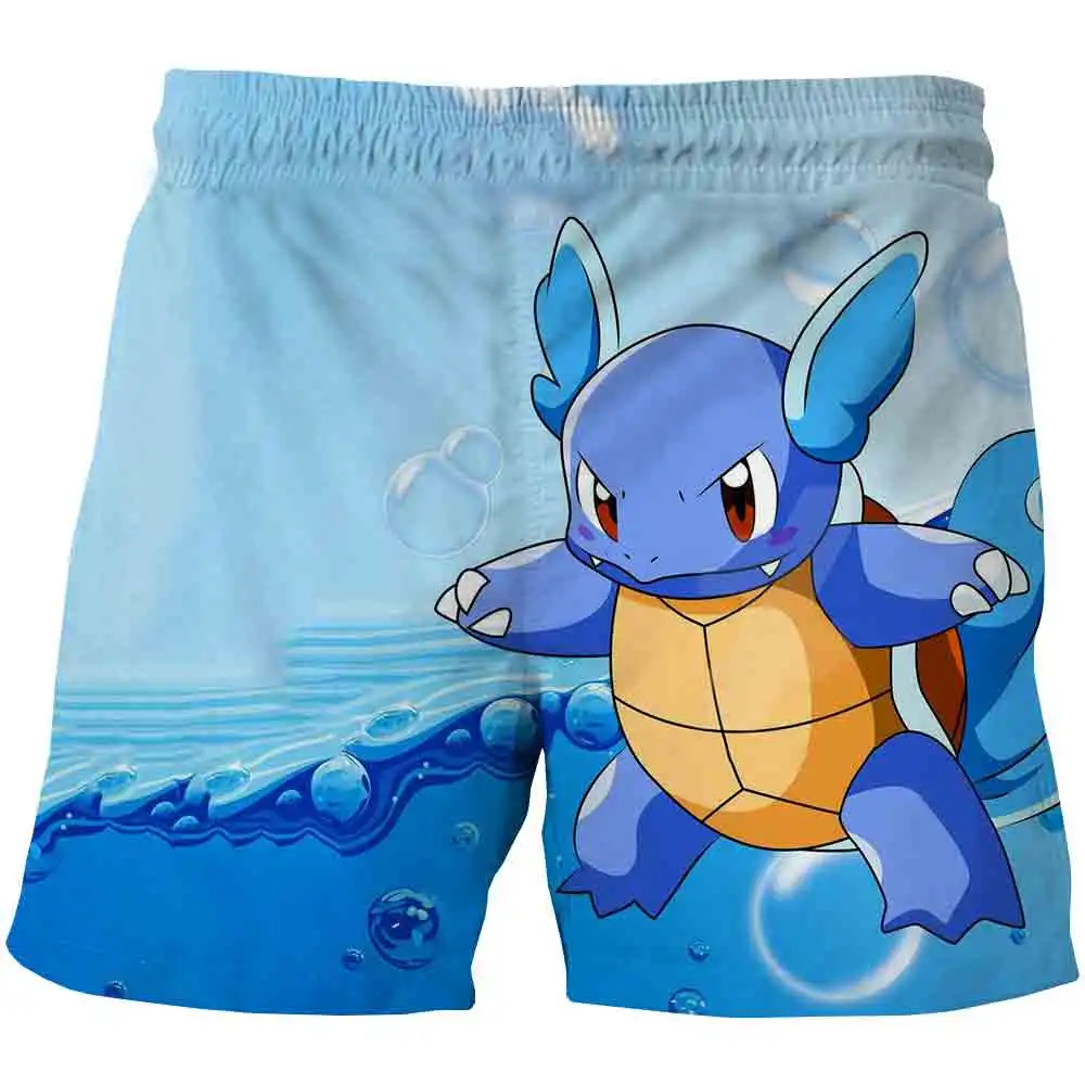 

2021 Summer Children Fashion Cartoons Beach Shorts 3D Lovely Anime Pikachu Swimming Trunks Boys Girls Harajuku Casual Shorts