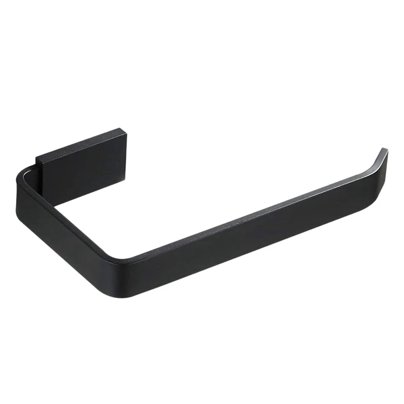 

Bathroom Towel Rack Free Perforated Towel Ring Bathroom Hand Towel Hanging Ring Small Towel Rack-Black -15cm