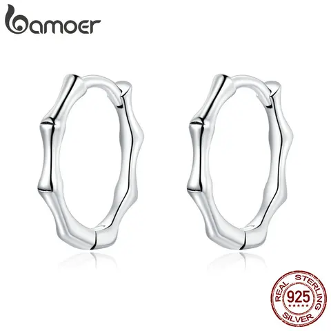 Bamoer серьги-гвоздики из серебра 925 с бамбуком