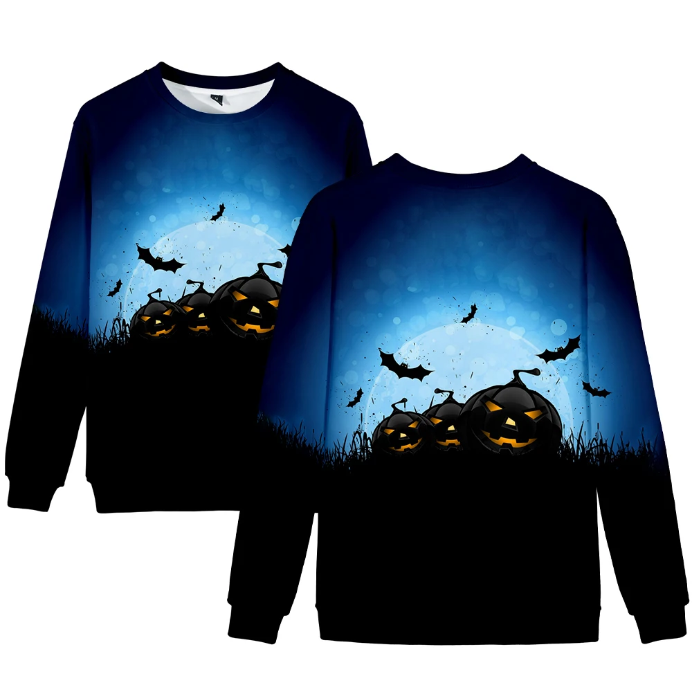 Happy Halloween 3D Women Pullovers Print Crew neck sweater Jumper Sweatshirt Winter Lady Hem | Мужская одежда