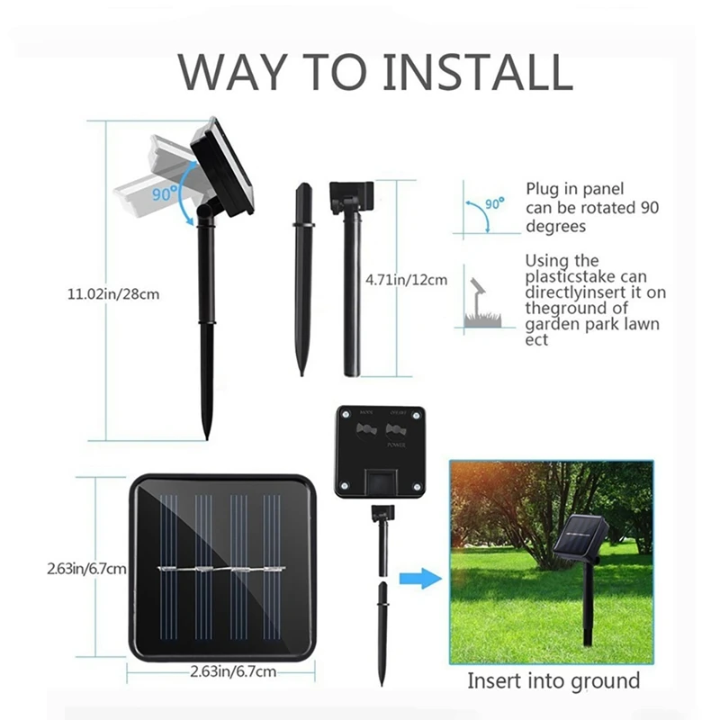 

Solar LED String Lights Outdoor Garden Decoration Lamp Waterproof Bulb for Patio Holiday Party Christmas Wedding String Light