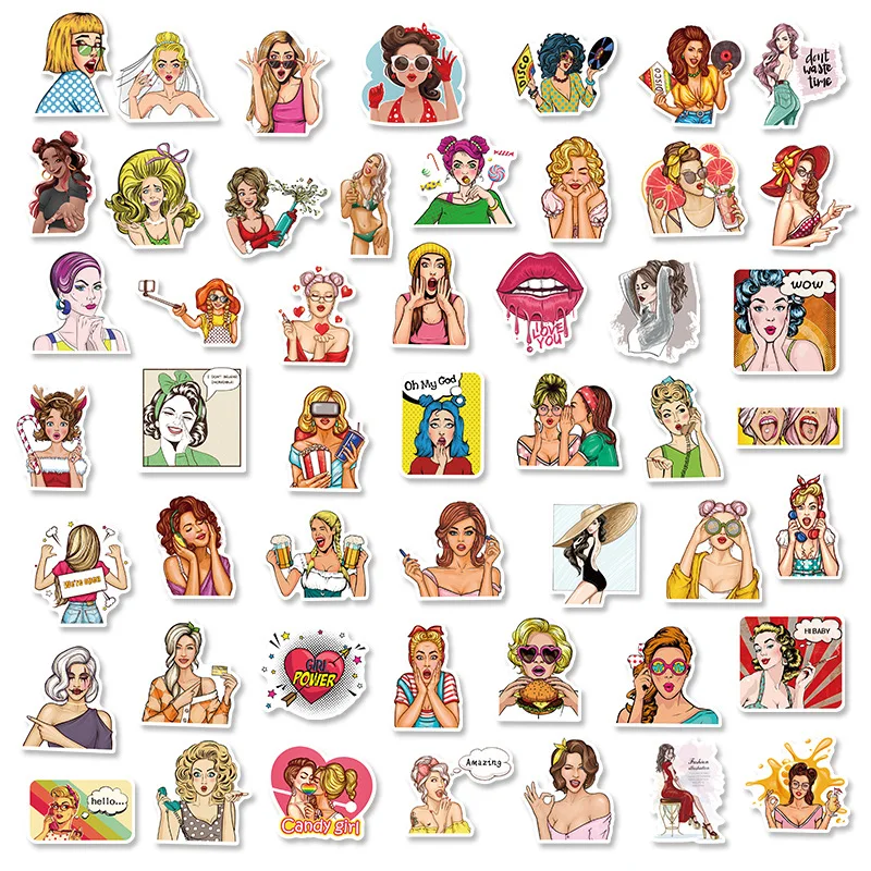 Фото 50 шт. стикеры Pop Girl в стиле хип-хоп №3