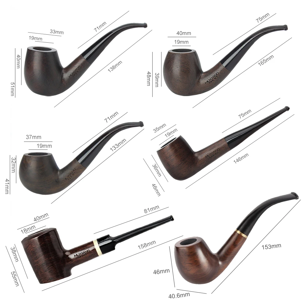 Ручной Черные сухой трубы из цельного дерева курительная трубка Горшочек для