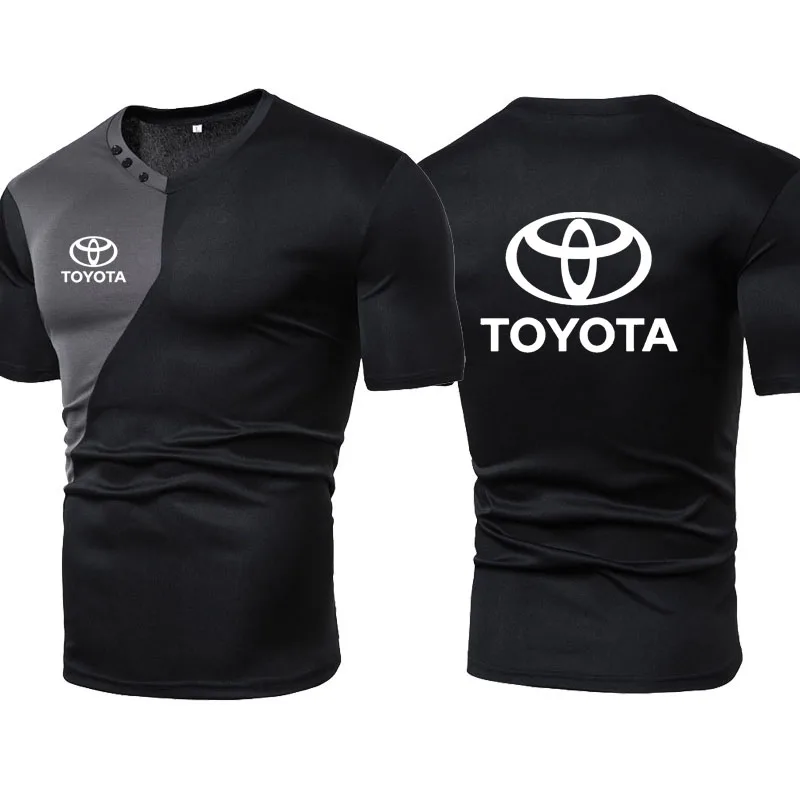 

Футболка мужская с коротким рукавом, повседневная тенниска из 100% хлопка, с принтом логотипа автомобиля Toyota, с круглым вырезом, с прострочкой...