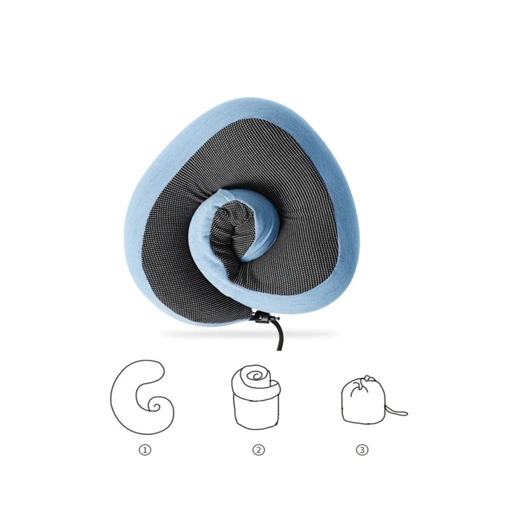 

Summer Sports Neck Pillow Ice Silk U-Shaped Pillow Memory Foam Portable Storage Magnetic Cloth Aircraft Pillow Soft