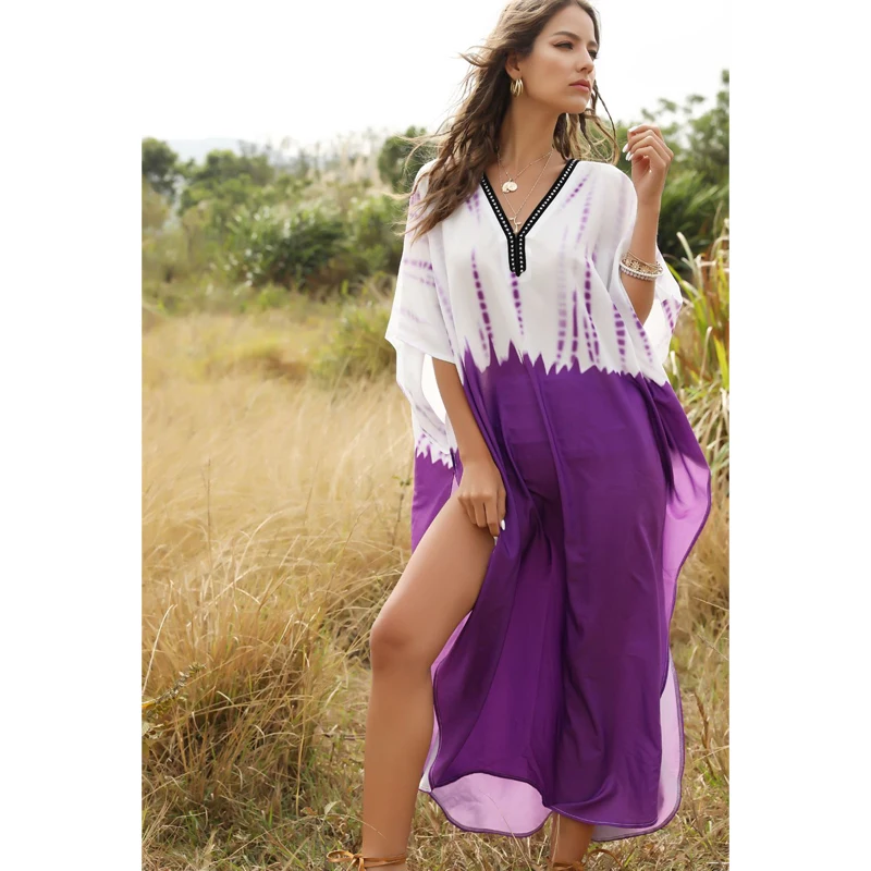 

New Plus Size Bikini Cover up Robe Plage Bohemain Maxi Dress Sarong Beach Pareos Bikini Cover up Beachwear Women Summer Dress