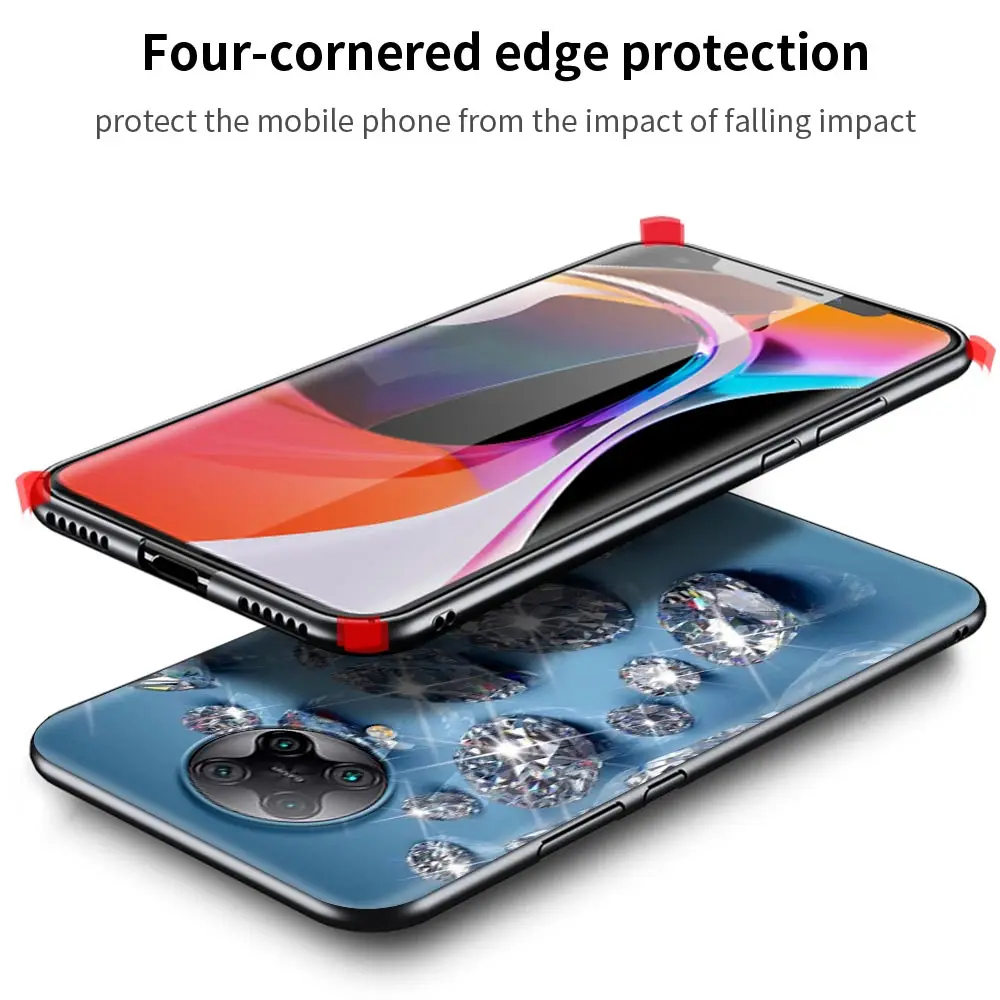 

Diamond Shockproof Cover for Xiaomi Mi 9T 9 10 CC9E 8 Note 10 Pro Lite Poco F1 X2 F2 M2 Phone Soft Case Shell