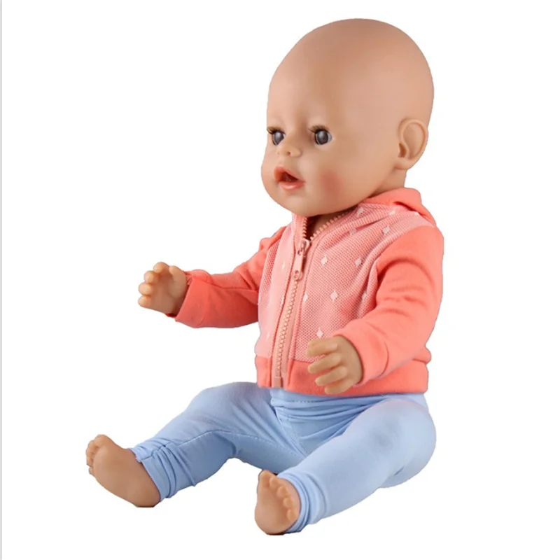 Одежда для куклы 18 дюймов 43 см розовая куртка новорожденных розовые синие штаны