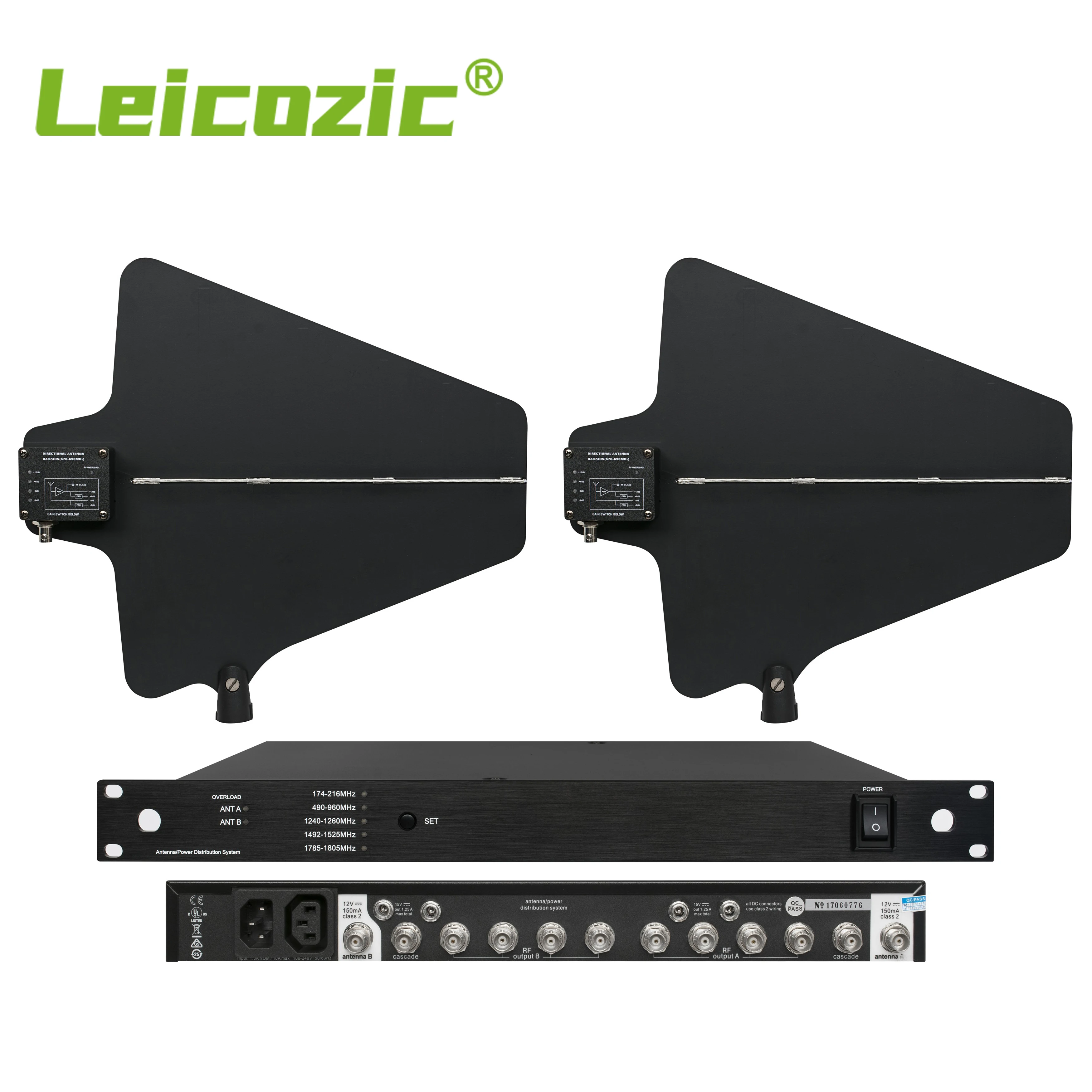 Leicozic UA845UWB UHF Antenna Power Distribution System Amplifier RF Signals Booster For Microphone Wireless Enhancer 460-950Mhz