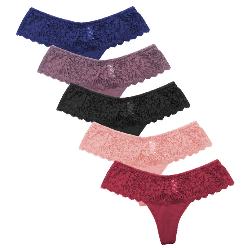 2 шт. женские прозрачные бесшовные кружевные Трусы-стринги с заниженной талией |