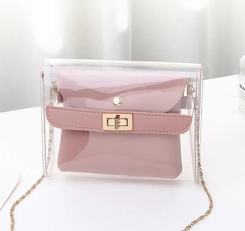 Новая женская прозрачная сумка через плечо кошелек с золотой цепочкой | Багаж и