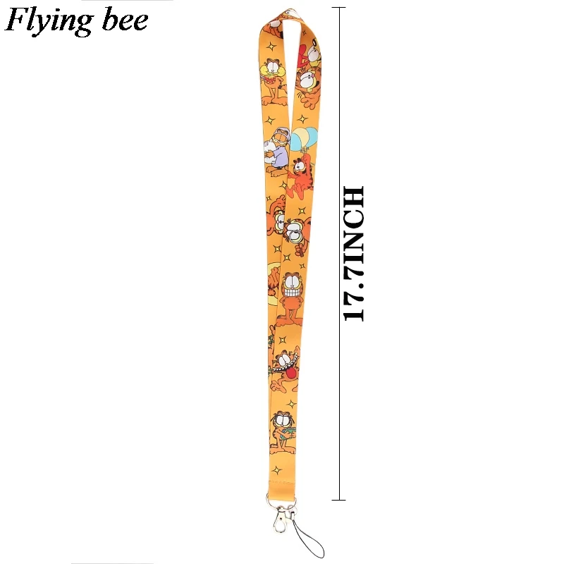 Flyingbee Новая мода Кот Печатный шнурок ключевой ремень для ключей телефона