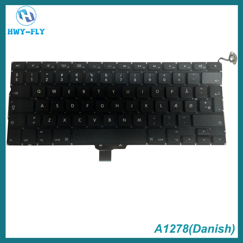 

Новая клавиатура A1278 для Macbook Pro 13 дюймов, клавиатуры A1278, Дания, французский, немецкий, итальянский, норвежский ноутбук, испанская клавиатура