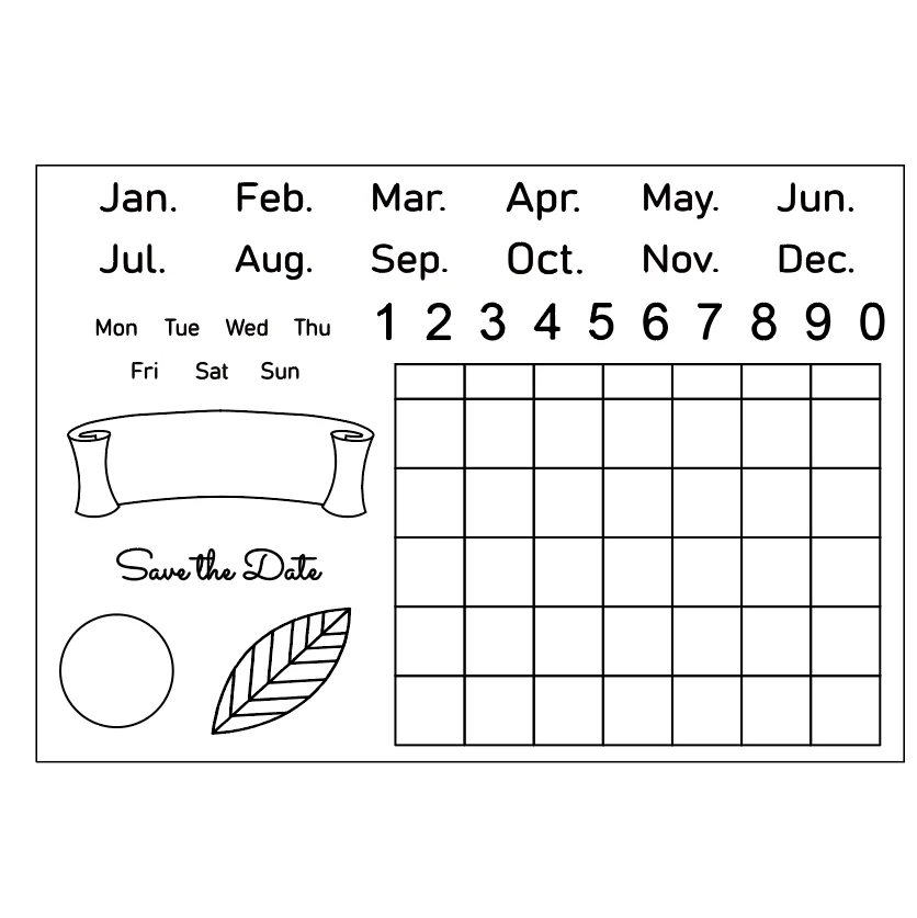 Горячая Распродажа календарь прозрачные штампы/силиконовые уплотнения