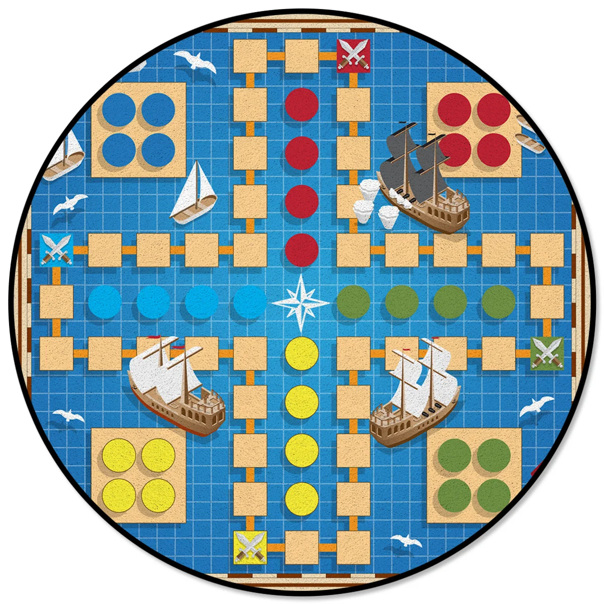 Шахматная игра маршрут точки шаблон коврики и ковры для дома гостиной круглый