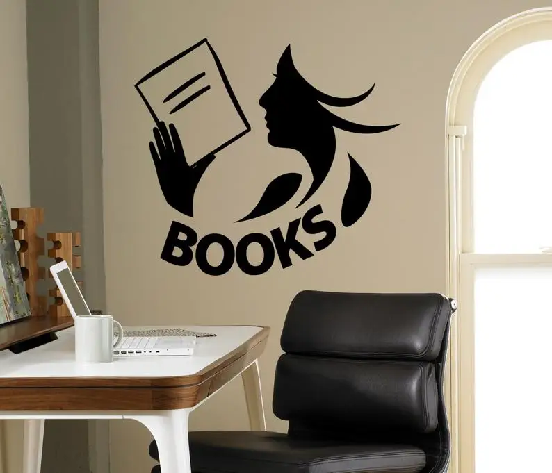 Книжные настенные виниловые наклейки N309 съемные для гостиной детской спальни