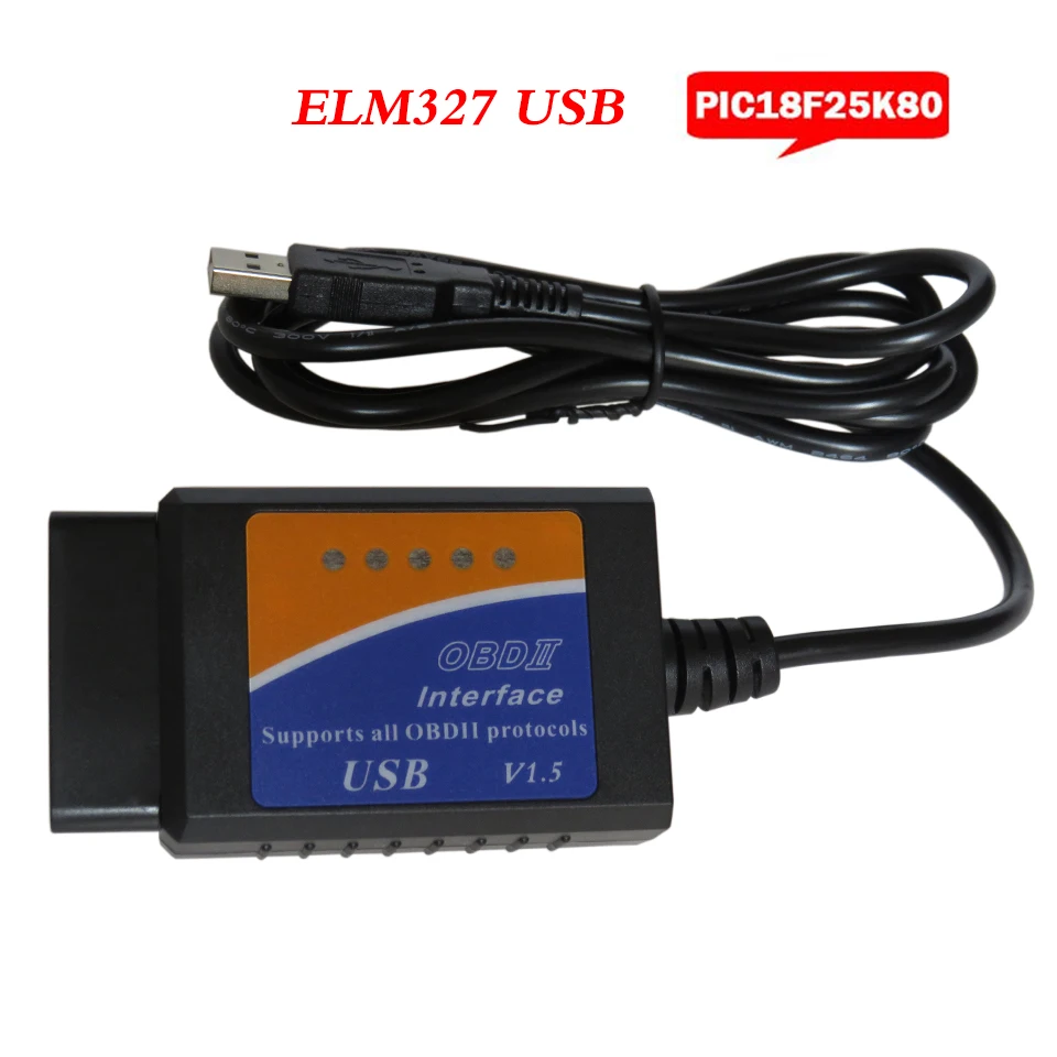 Автомобильный диагностический сканер ELM 327 V1.5 ELM327 USB OBD2 интерфейс аппаратное