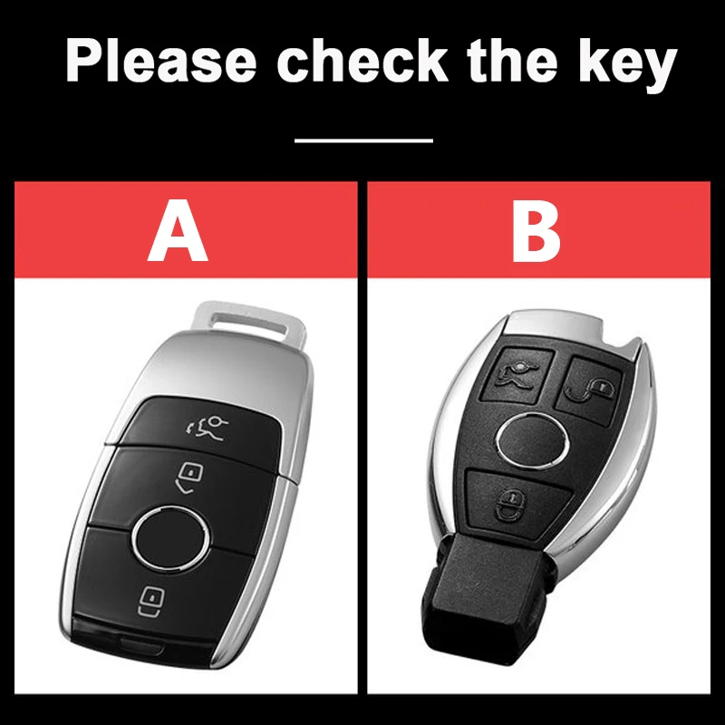 Genuine Leather Galvanized Alloy Car Key Case Cover For Mercedes Benz C Class W205 GLC GLA AMG W203 W210 W211 W124 W202 W204 | Автомобили