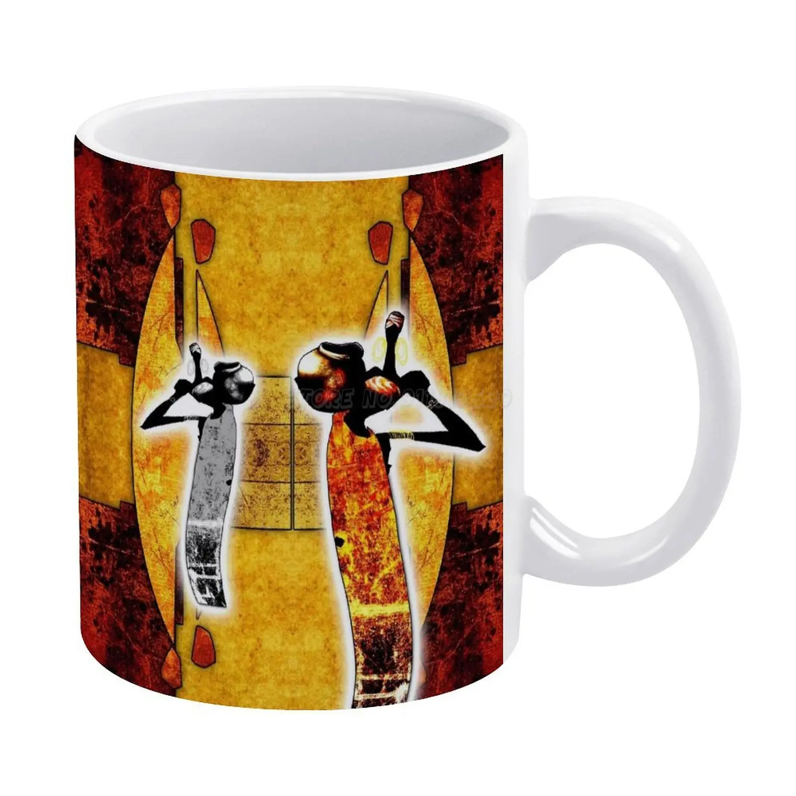 Подарки в винтажном стиле белая кружка керамическая креативная африканская