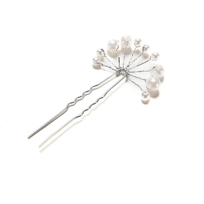 1Pcs Bridesmaid Wedding U-shape Hairpins Princess Match Hair Comb Clip Wedding Bridal Flower Faux Pearl Crystal Hair Pins Clips
