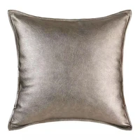 silver leather pillow cover pu leather solid color pillow cover sofa living room decorative pillow cover pillow decorative