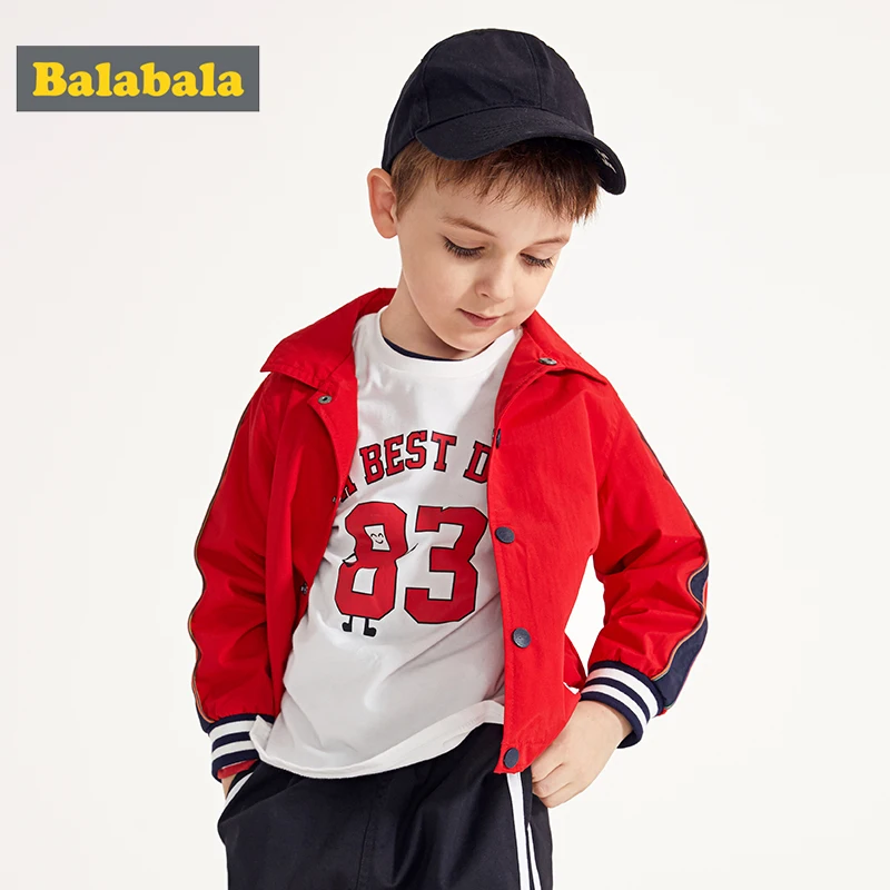 Balabala/Детская куртка на пуговицах для мальчиков Пальто с отворотами Сезон весна