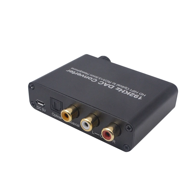 

192KHz Digital to Analog Converter 5.1CH DAC Optical SPDIF Coaxial to RCA with 3.5mm Volume Control Support Dolby AC3