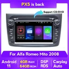 Автомобильный DVD-плеер на Android 11, 4G, DSP, RDS, CarPlay, GPS-навигация, Радио для Alfa Romeo Mito, поддержка Wi-Fi, BT, USB, камера DVR, SWC