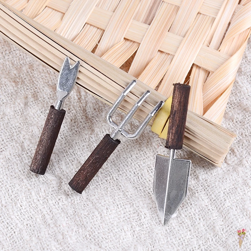 

1:12 Doll house Miniature 3pcs Gardening Tools Set Doll House Outdoor Decoration Accessories Toy DIY Miniatura