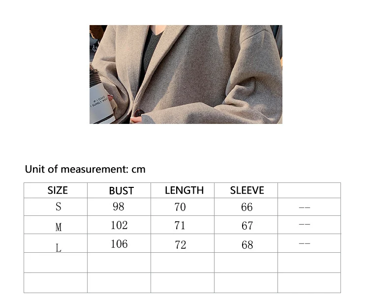 

Jzygesb Winter Korean Overcoat Women New Vintage Woolen Loose Coats female Single Breasted V-Neck Collar Overcoat
