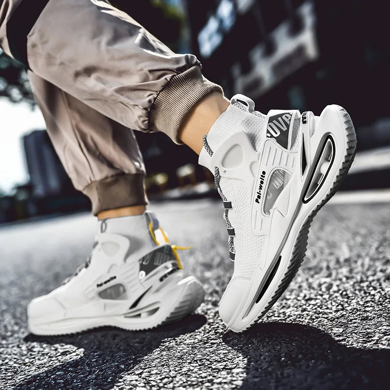 2021 new summer Socks Sneakers Men Knit Upper Breathable Sport Shoes Sock Boots Man Shoes High Top Running Shoes for Men