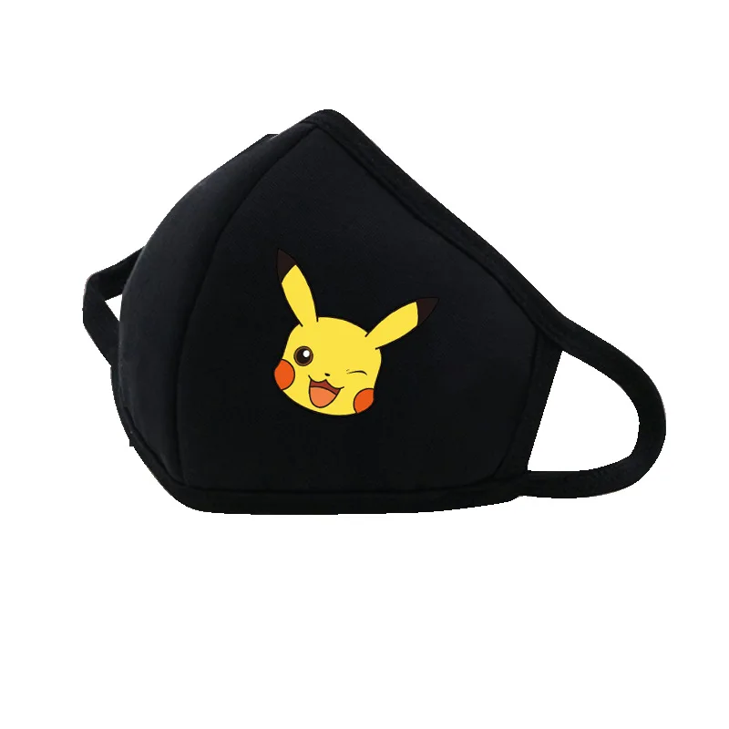 Пикачу Мультяшные маски со ртом для лица аниме Покемон Многоразовые моющиеся