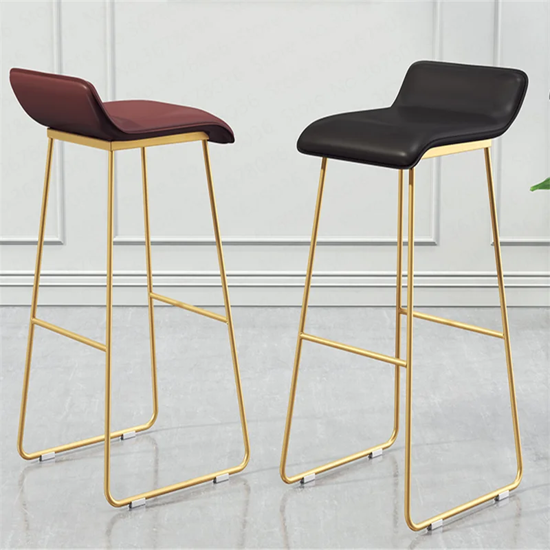 

Nordic Bar Stools Cafe Lounge Stool Simple Bar Stool Designer Wrought Iron Gold High Chair Padded Bar Chair 65cm Seat Height