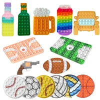 basketball court pop it push bubble fidget toys football field adult stress relief squeeze toy antistress popit squishy kids toy