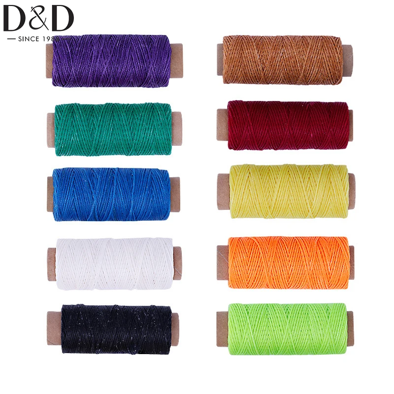 

150D 55 Yards Per Spool Stitching Thread for Leather Craft DIY 10 color Leather Sewing Waxed Thread Bookbinding Shoe Repairing