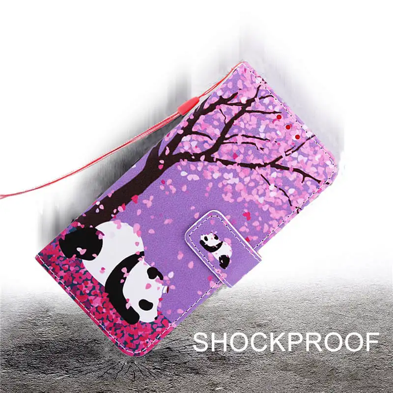 Cute Panda Patterned PU Leather Flip Wallet Case Cover on sfor Samsung S8 Plus S10 S10e S9 J4 J6 2018 Cards Holder Phone Coque | Мобильные