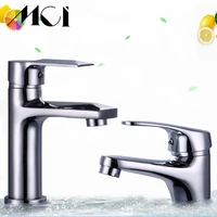 bath basin faucet brass chrome faucet sink mixer tap vanity hot cold water bathroom faucets wholesale and retail deck mount mci