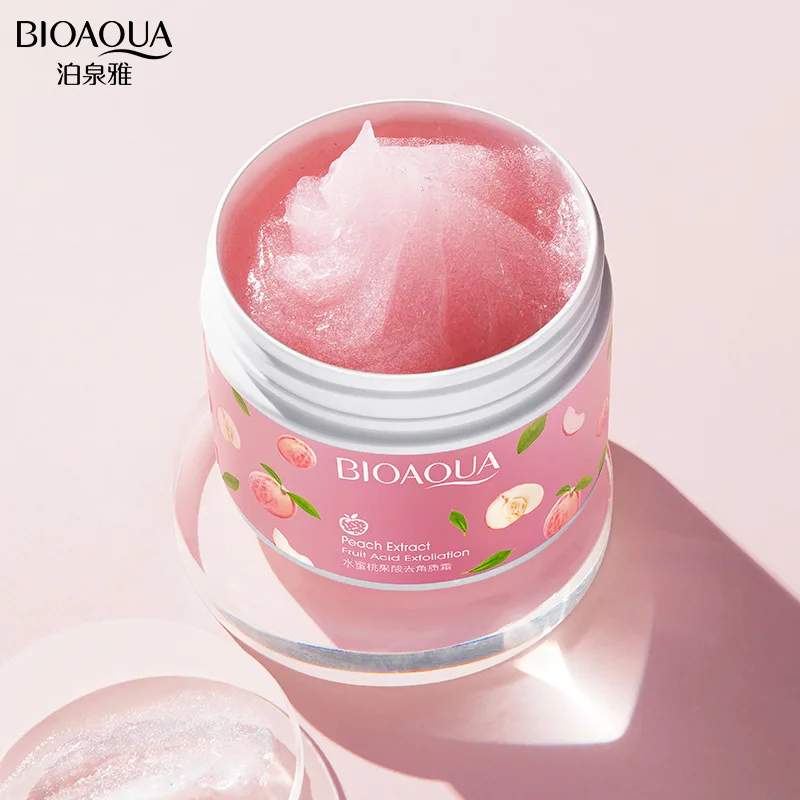 

Bioaqua Peach fruit acid scrub clean pore water tender moist improve dry moisture to keratin