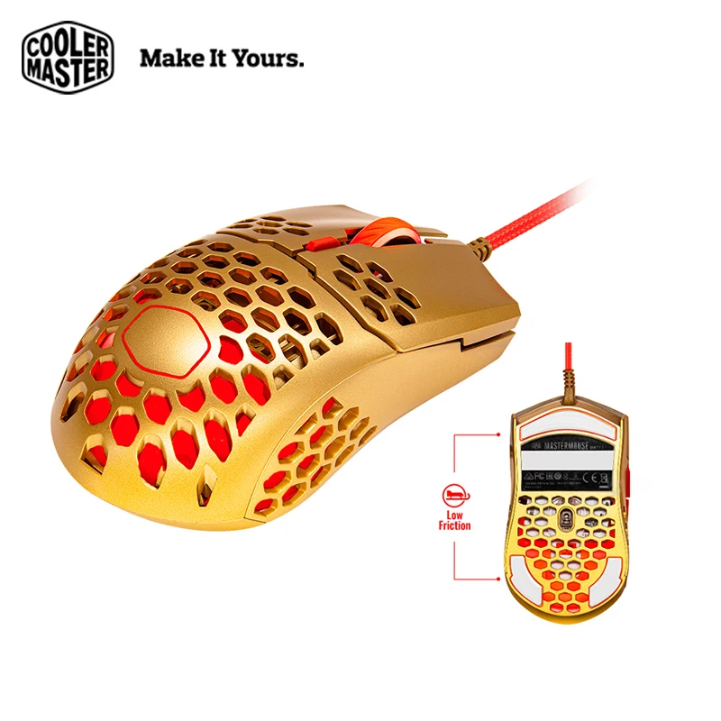 Cooler Master MM711 60G Gaming Mouse with Lightweight Honeycomb Shell,Ultraweave Cable and RGB Accents,Pixart PMW 3389 16000 DPI