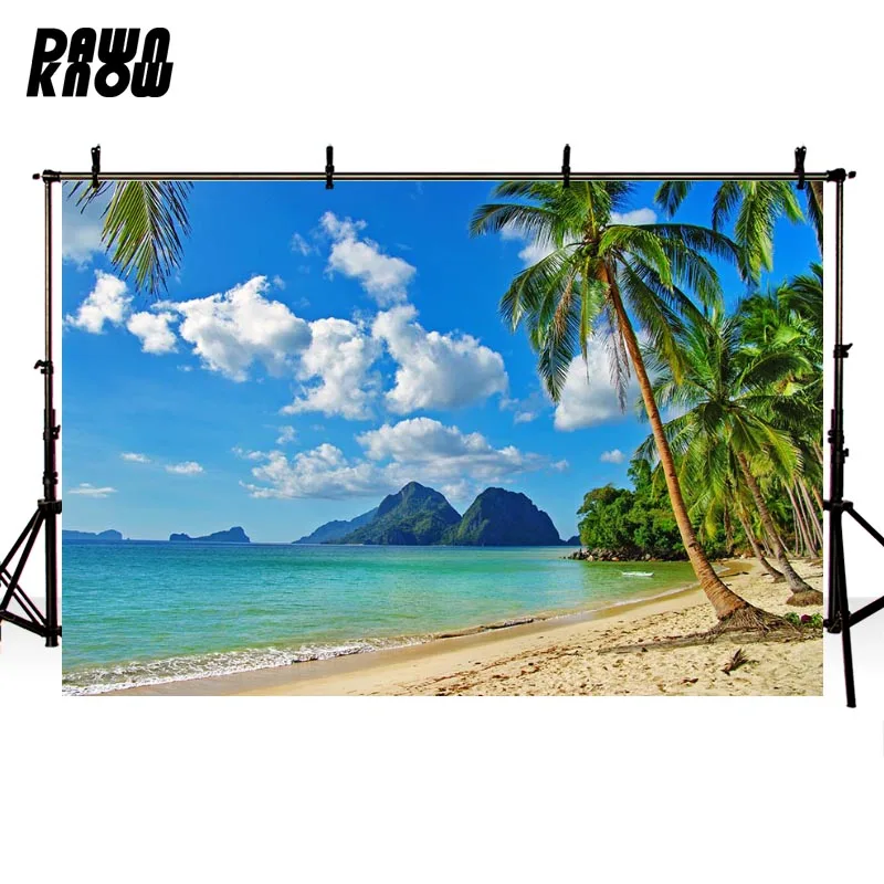 

DAWNKNOW Coconut Tree Sand Photography Background Seaside Wedding Photographic Backdrops Photo Studio Children Photocall lv1755