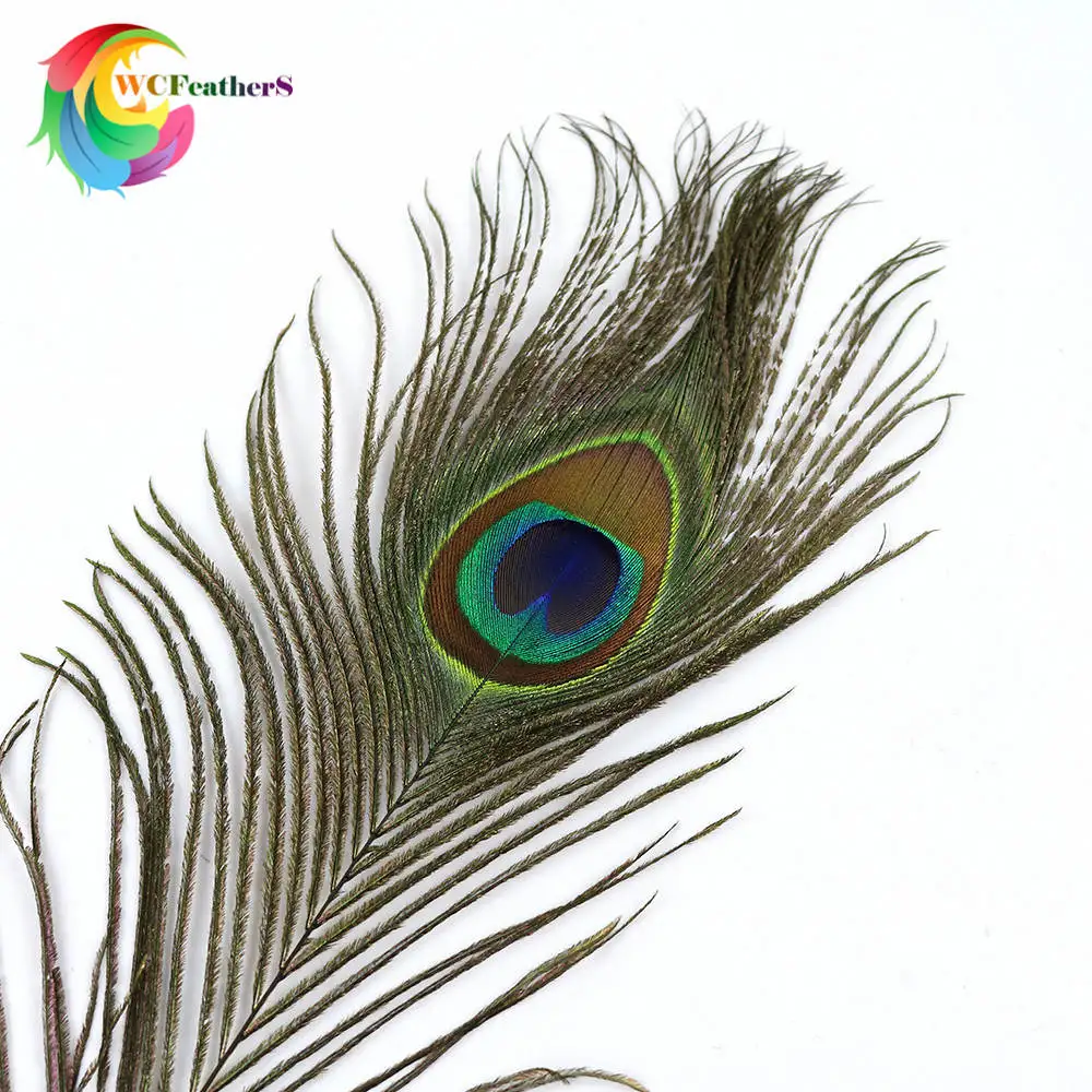 natural 10 шт., окрашенный Павлин, перо, натуральное, цветное перо, 25-30 см, украшение для свадьбы, дома, украшение, аксессуары для творчества - Цвет: natural