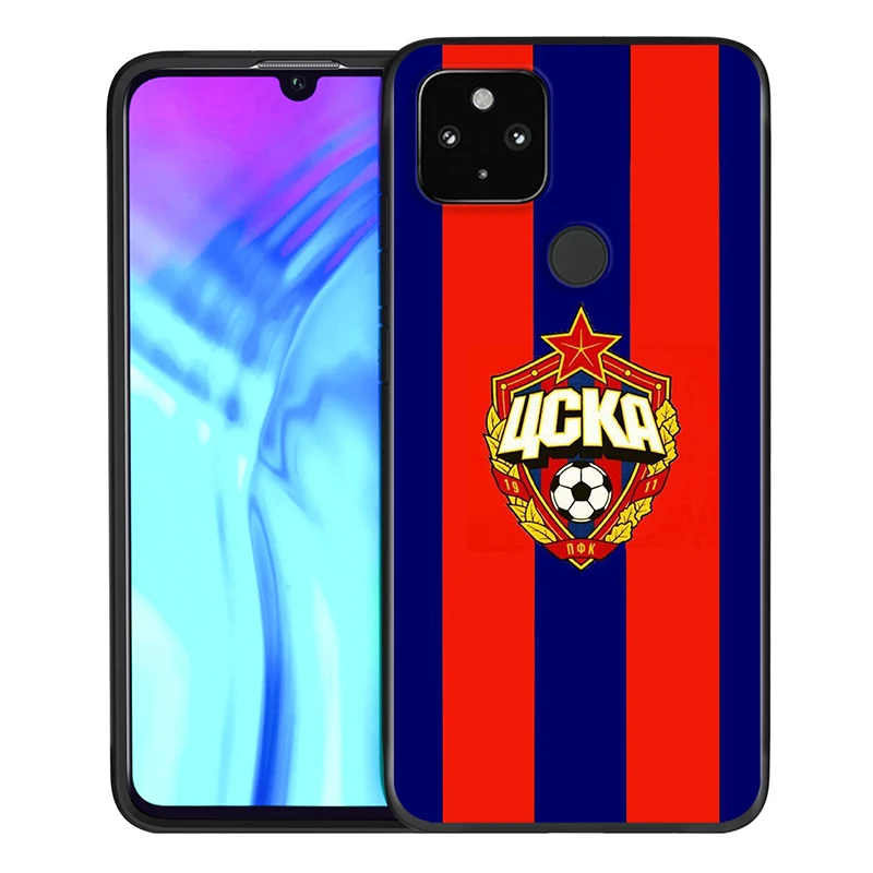 

Hot Russia PFC CSKA Shockproof Cover for Google Pixel 5 4 4a XL 5G Black TPU Soft Phone Case