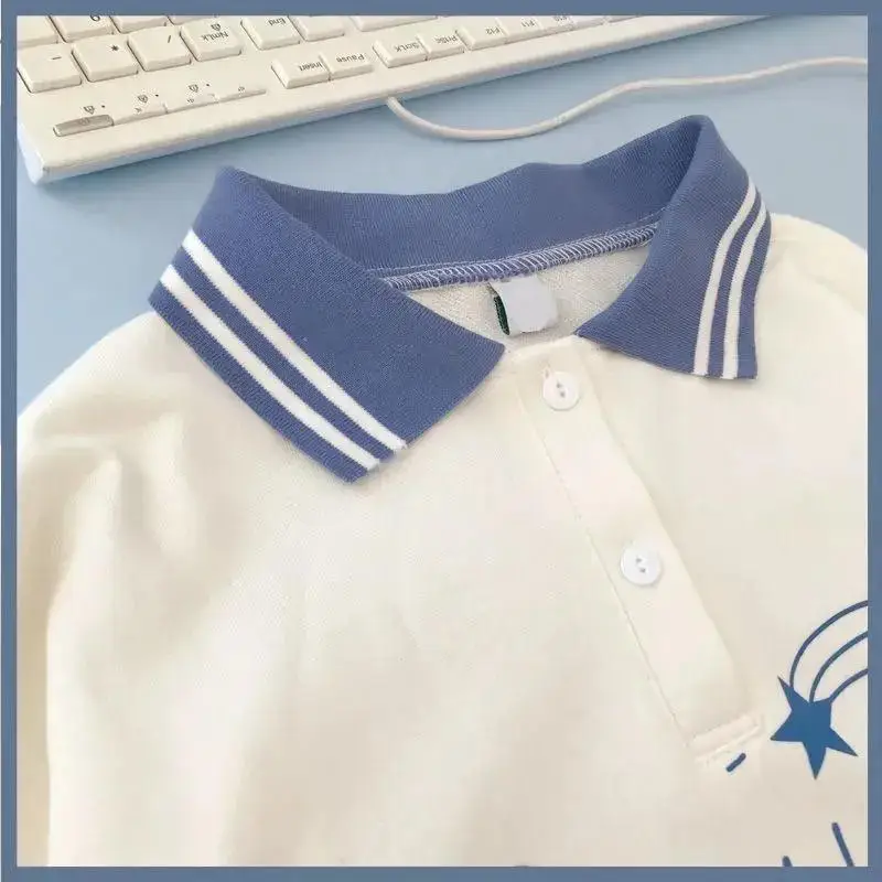 

ZOGAA Harajuku Aesthetic Rabbit Anime t-Shirt Women Korean Kawaii Spring Autumn Long Sleeve Polo Collar Oversize Clothes Top