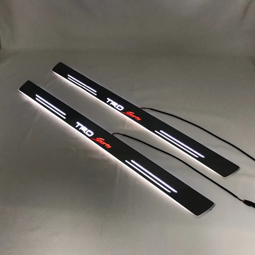 

Express delivery led door sill plate strip welcome light threshold guard protectors for toyota hilux revo